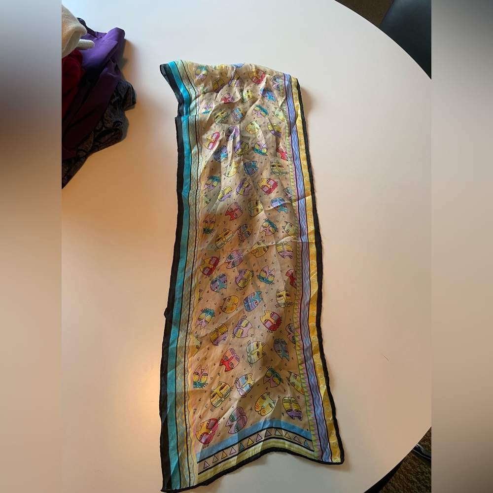 Laurel Burch 100% Silk Scarf - Picture 2 of 9